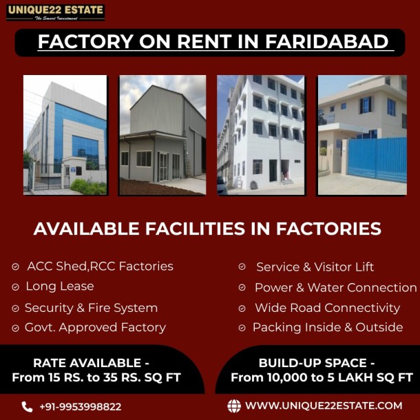 Good looking 40,000 Sq Ft Factory for Rent - Mathura Road, Faridabad-1