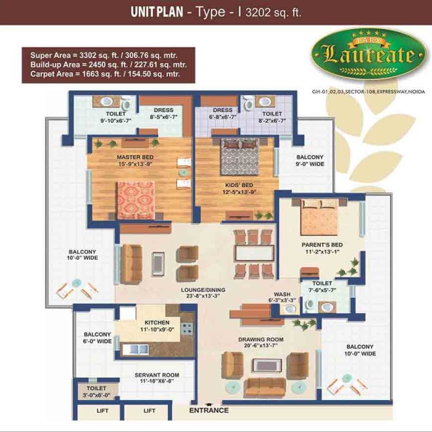 PARX LAUREATE , SECTOR 108 NOIDA EXPRESSWAY ,-9