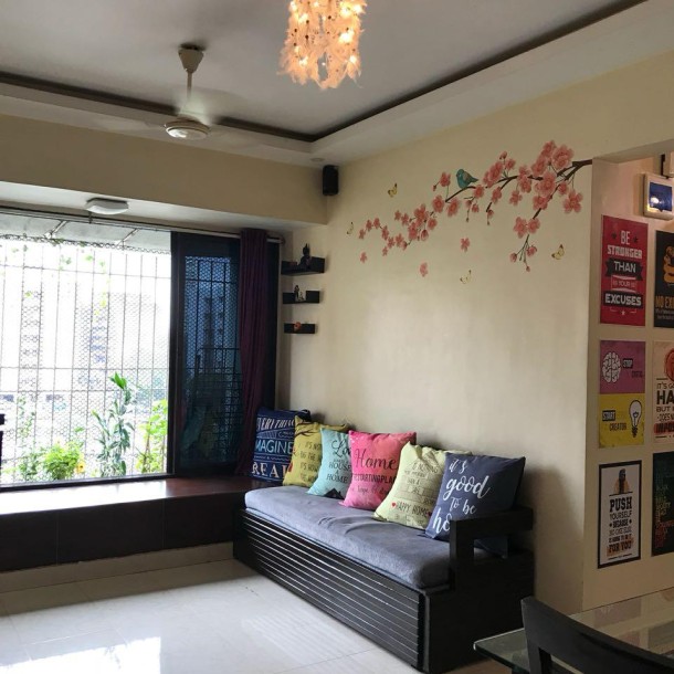 Rent a Comfortable 1BHK Semi-Furnished Flat in  Kshitij CHS-2