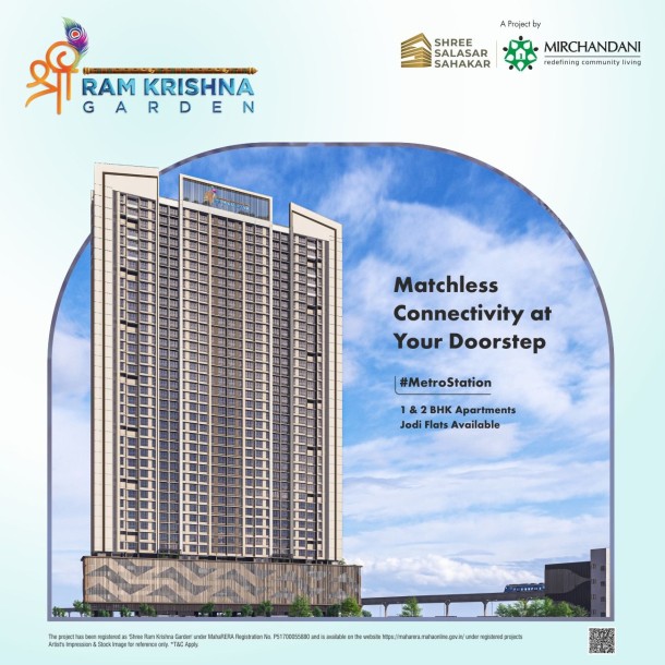 Affordable 1BHK Apartments in Miraroad - Shree Ram Krishna Garden, 39-Storey Tower Near Thakur Mall-1