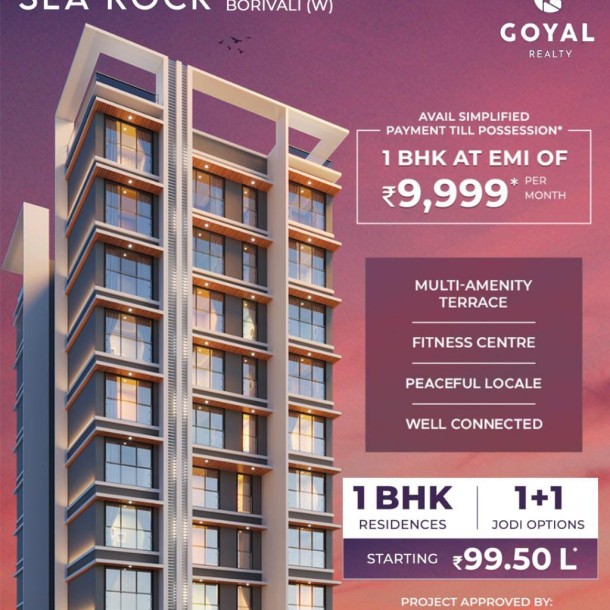 Luxury 1BHK Apartments at Sea Rock, Borivali West | ₹1.01 Cr | Possession Dec 2024-0