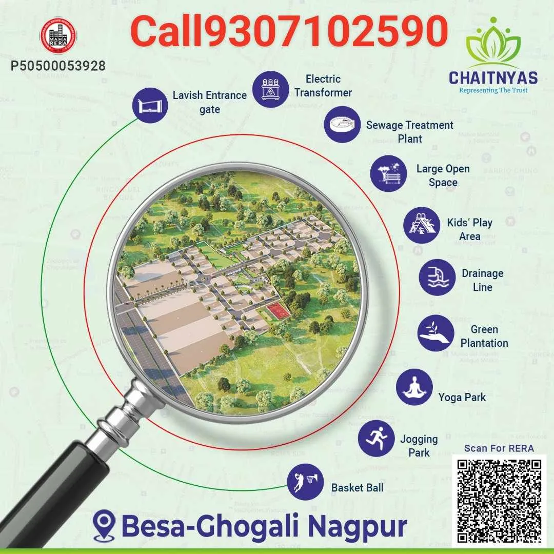 RL plot for sale on besa ghogli road beside Poddar International School