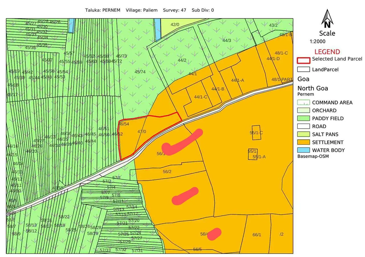 Orchard Plot for Sale in Ashwem, Goa – 10,000 Sqm, Near Beach, ₹2,415/Sq.Ft.