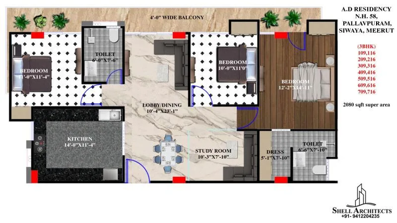 A.D Residency Meerut – 2 & 3 BHK Flats from ₹70.65 Lakh Onwards NH-58