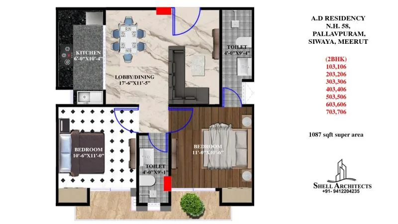 A.D Residency Meerut – 2 & 3 BHK Flats from ₹70.65 Lakh Onwards NH-58