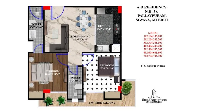 A.D Residency Meerut – 2 & 3 BHK Flats from ₹70.65 Lakh Onwards NH-58